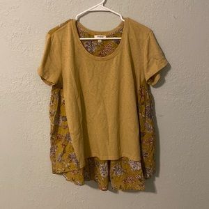 Yellow patterned blouse